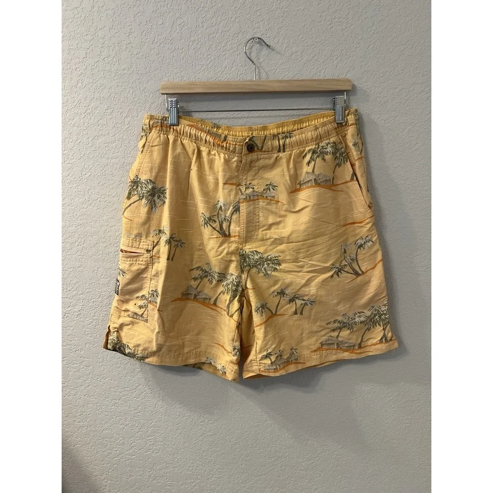 Tommy Bahama Swim Shorts Board Shorts Hawaiian Themed Beige Large